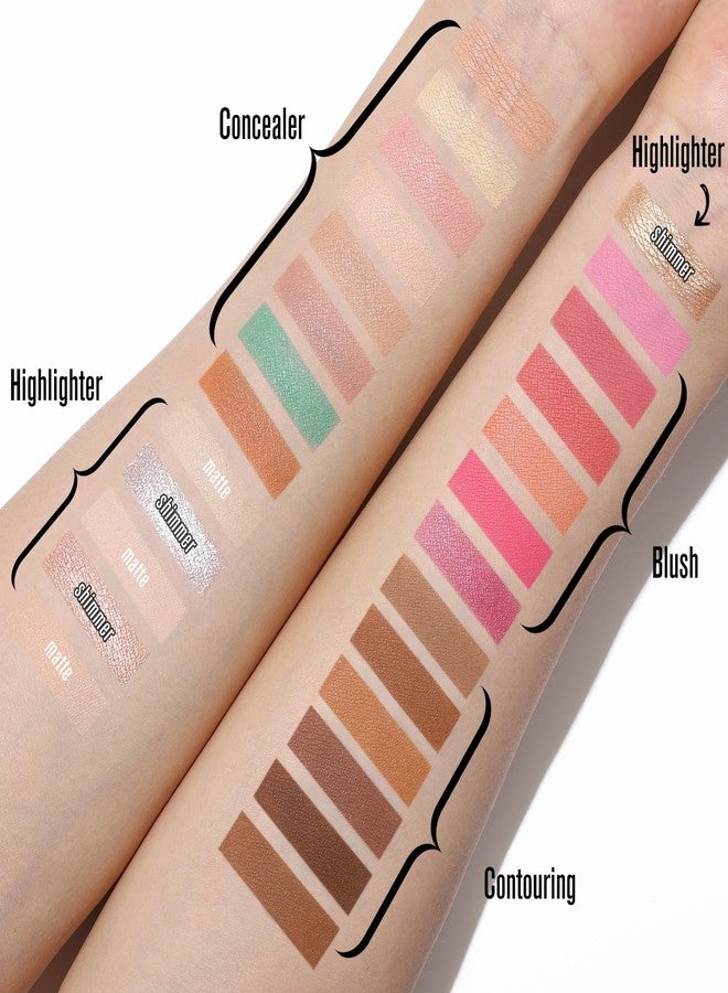 UCANBE 26 Colors 4-in-1 Multi-Use Face Palette, Long-Lasting Makeup Palette with 8 Concealers, 6 Contours, 6 Highlighters and 6 Blushes All In One Palette, High Coverage and Travel-Friendly - Image 4